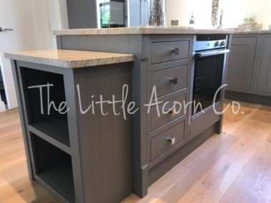 resprayed grey kitchen